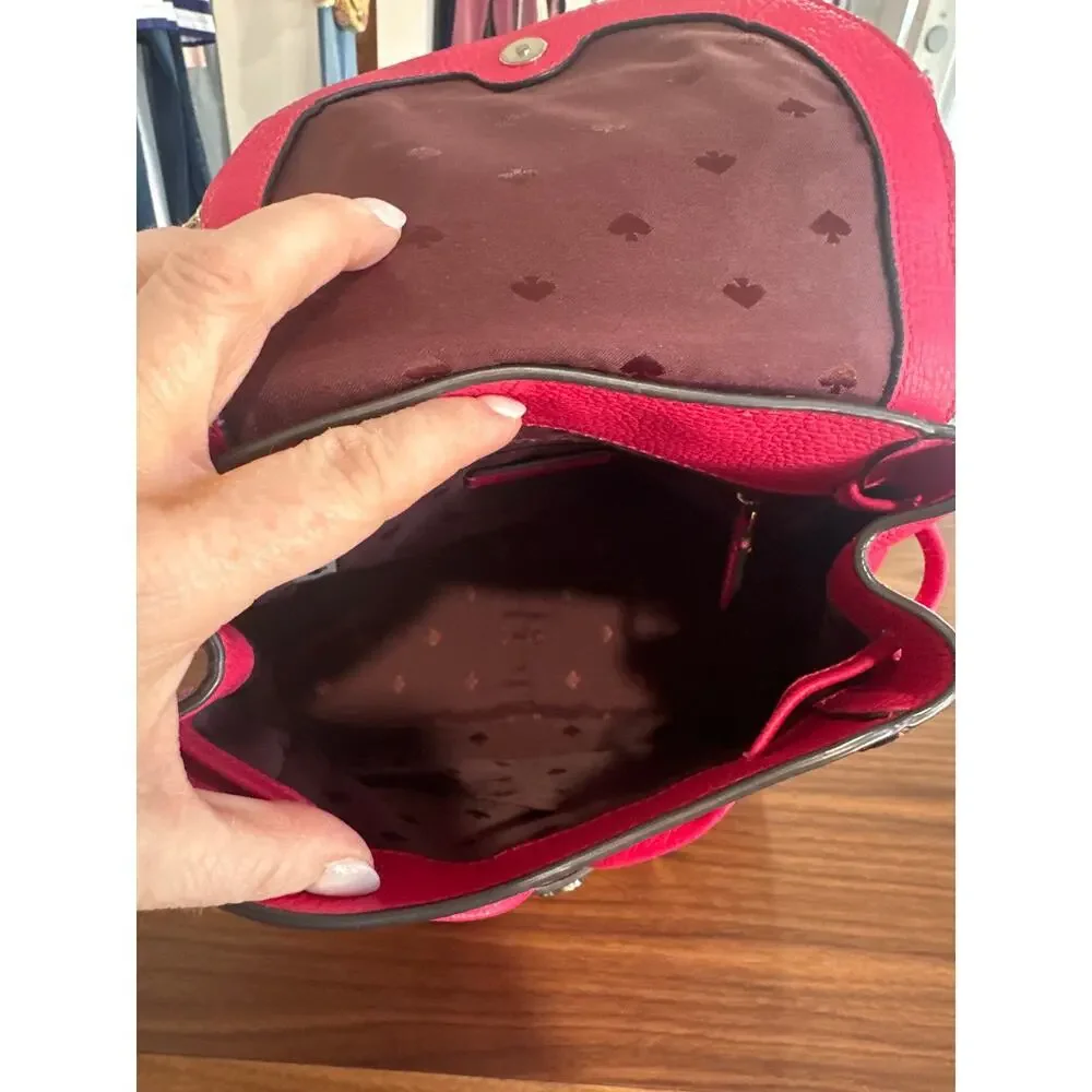Kate Spade Leila Pebbled Leather Flap Backpack